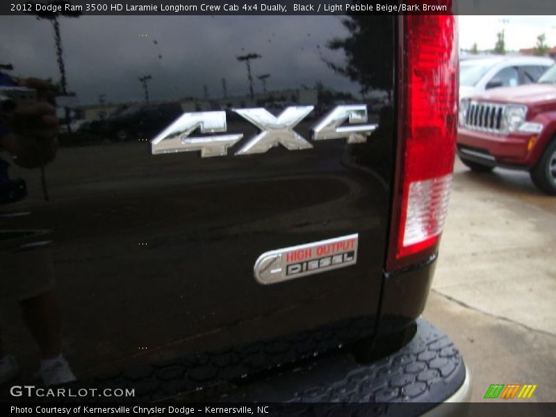 Black / Light Pebble Beige/Bark Brown 2012 Dodge Ram 3500 HD Laramie Longhorn Crew Cab 4x4 Dually