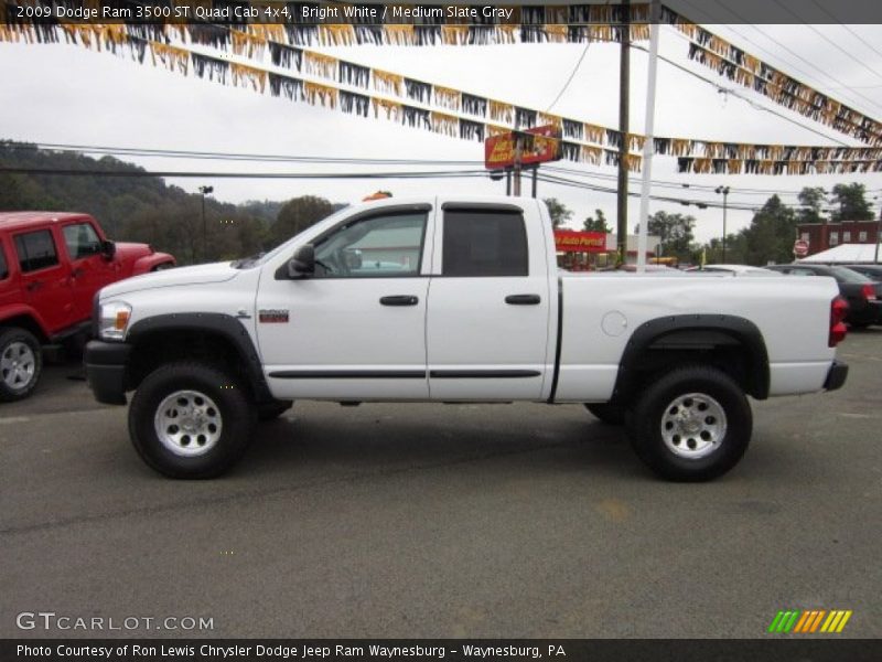 Bright White / Medium Slate Gray 2009 Dodge Ram 3500 ST Quad Cab 4x4
