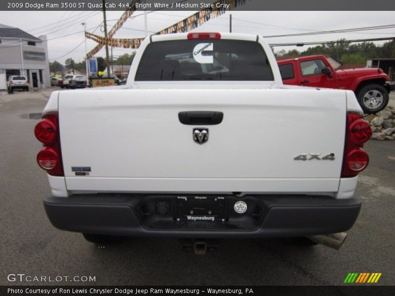 Bright White / Medium Slate Gray 2009 Dodge Ram 3500 ST Quad Cab 4x4