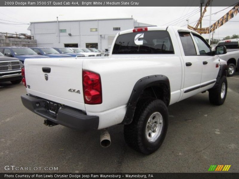Bright White / Medium Slate Gray 2009 Dodge Ram 3500 ST Quad Cab 4x4