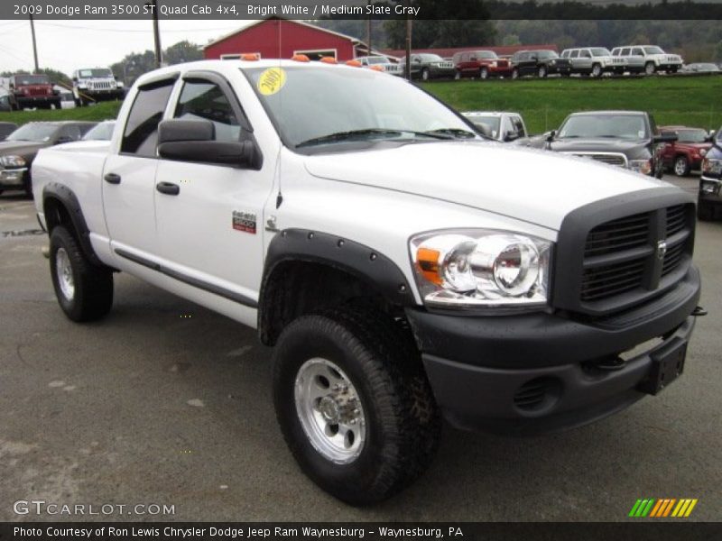Bright White / Medium Slate Gray 2009 Dodge Ram 3500 ST Quad Cab 4x4