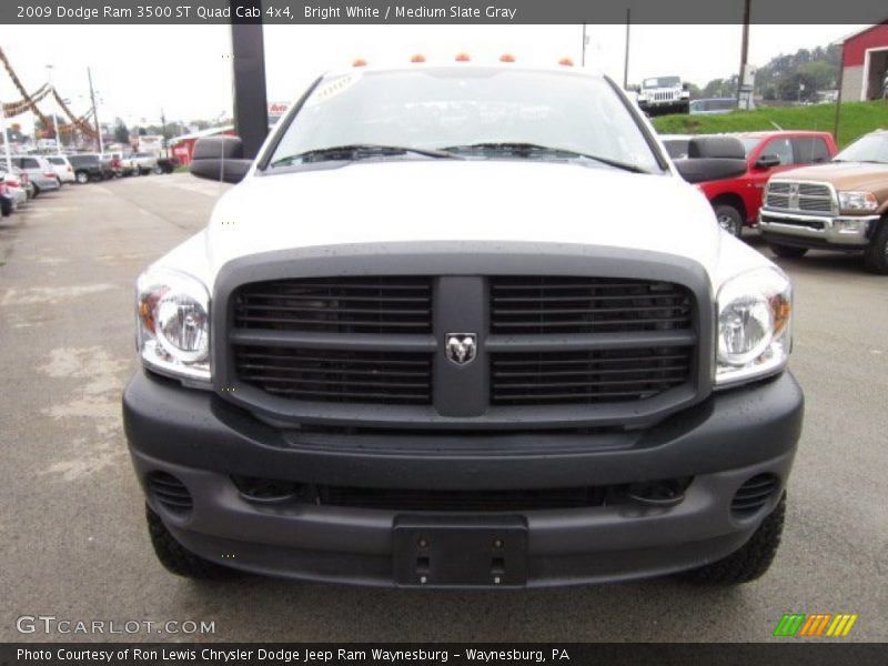 Bright White / Medium Slate Gray 2009 Dodge Ram 3500 ST Quad Cab 4x4