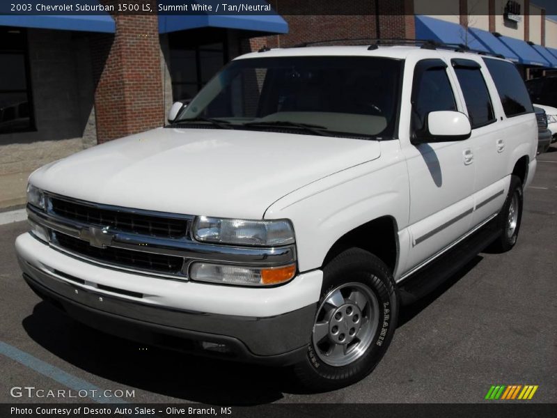 Summit White / Tan/Neutral 2003 Chevrolet Suburban 1500 LS