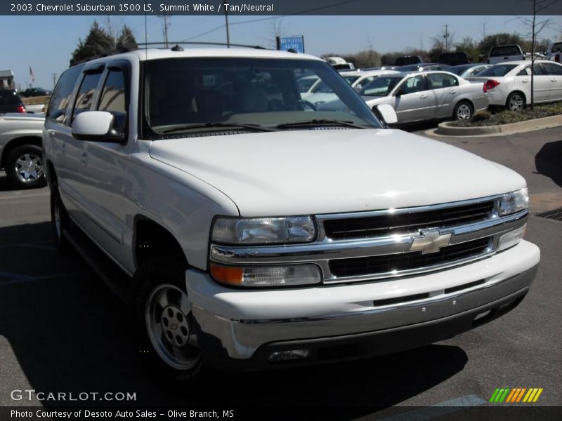 Summit White / Tan/Neutral 2003 Chevrolet Suburban 1500 LS