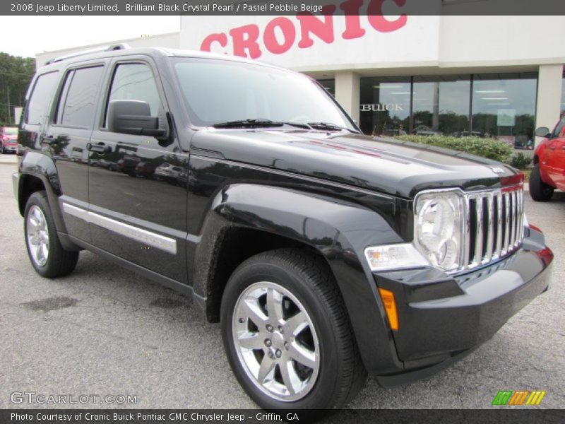 Brilliant Black Crystal Pearl / Pastel Pebble Beige 2008 Jeep Liberty Limited