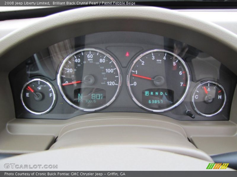Brilliant Black Crystal Pearl / Pastel Pebble Beige 2008 Jeep Liberty Limited