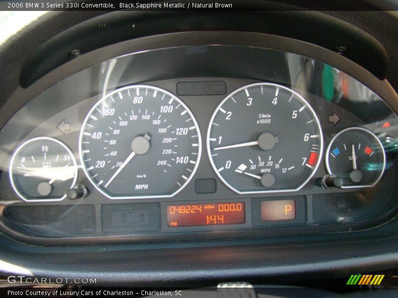 Black Sapphire Metallic / Natural Brown 2006 BMW 3 Series 330i Convertible