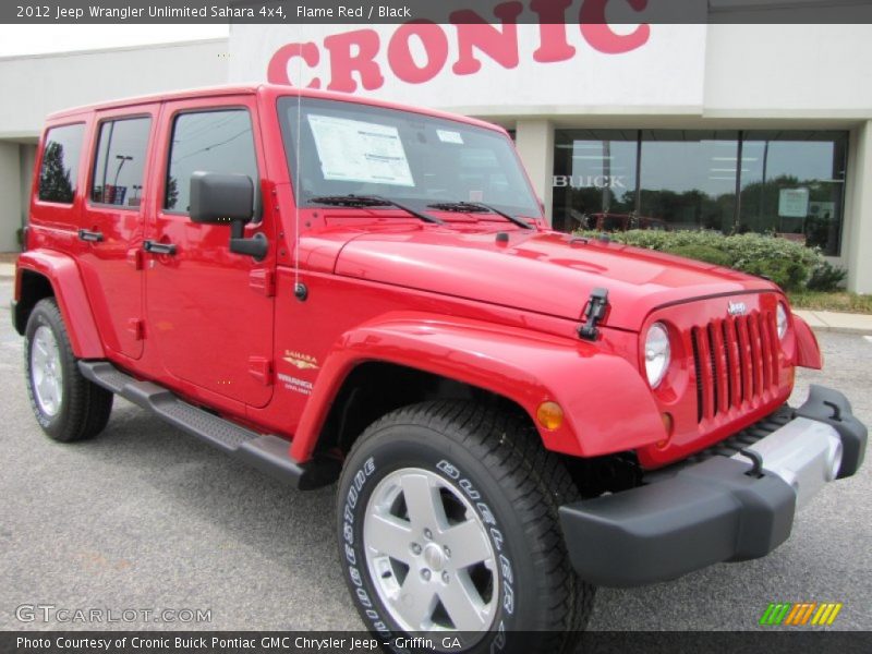 Flame Red / Black 2012 Jeep Wrangler Unlimited Sahara 4x4