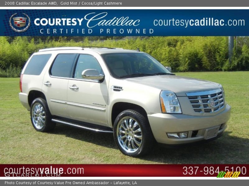 Gold Mist / Cocoa/Light Cashmere 2008 Cadillac Escalade AWD