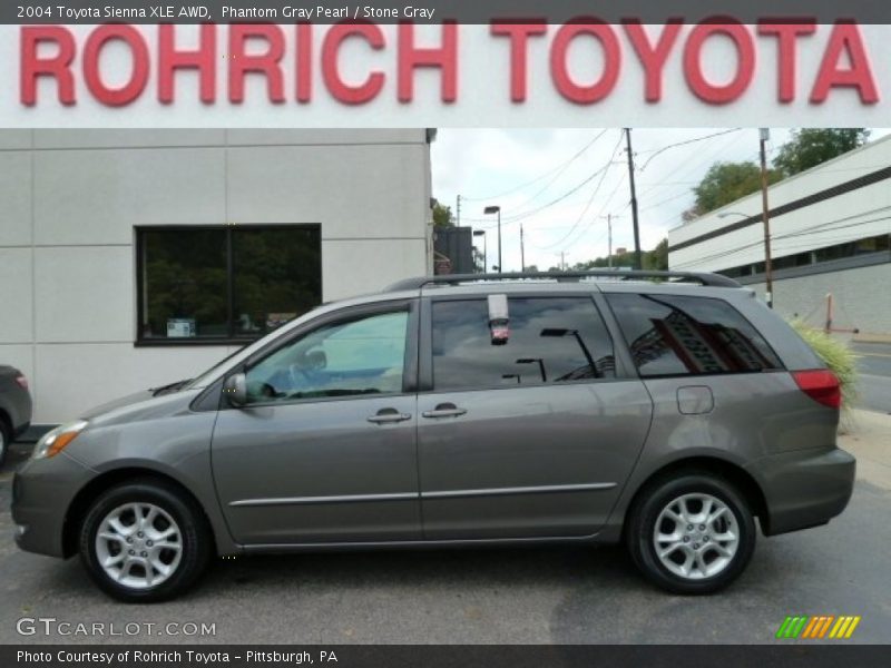 Phantom Gray Pearl / Stone Gray 2004 Toyota Sienna XLE AWD