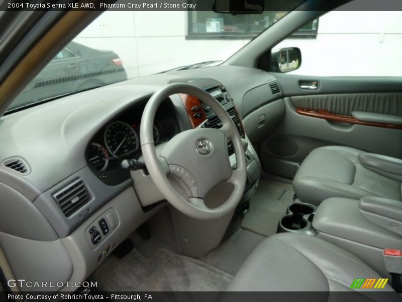 Phantom Gray Pearl / Stone Gray 2004 Toyota Sienna XLE AWD