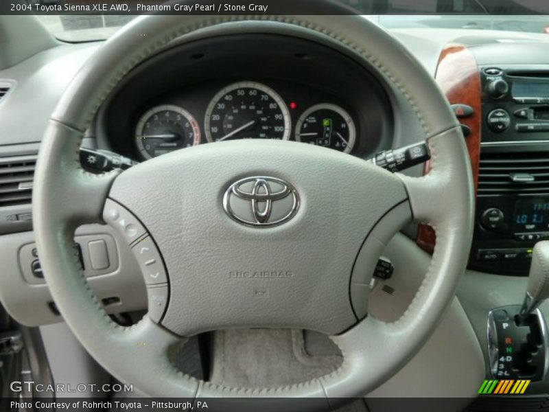 Phantom Gray Pearl / Stone Gray 2004 Toyota Sienna XLE AWD