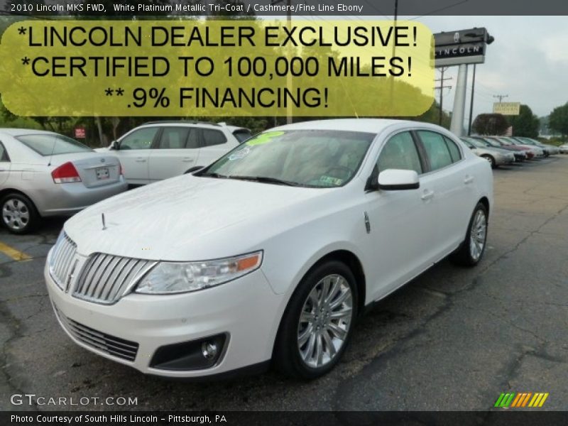 White Platinum Metallic Tri-Coat / Cashmere/Fine Line Ebony 2010 Lincoln MKS FWD