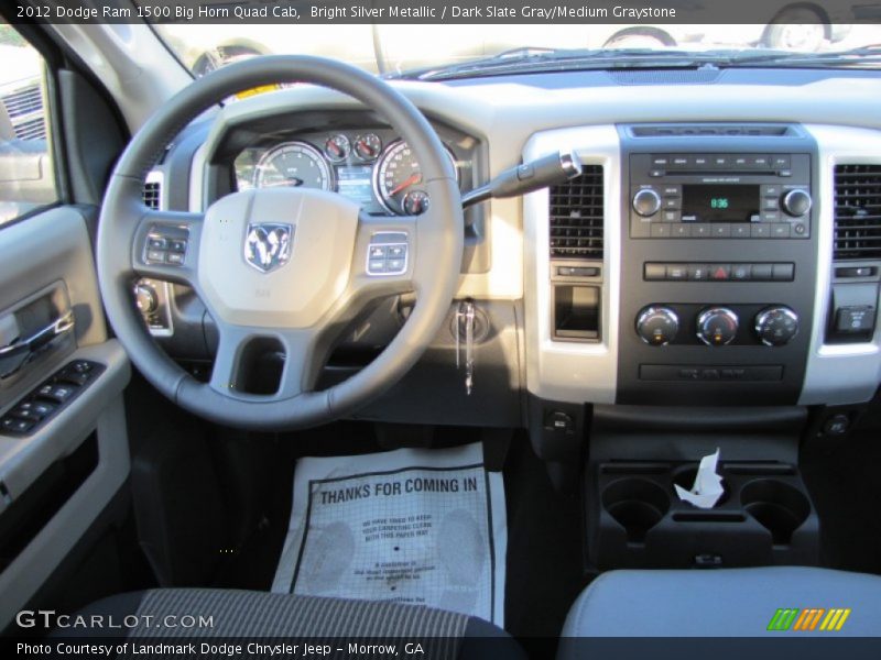 Bright Silver Metallic / Dark Slate Gray/Medium Graystone 2012 Dodge Ram 1500 Big Horn Quad Cab