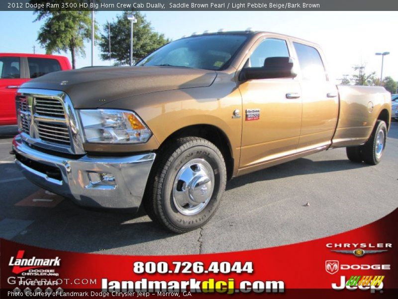 Saddle Brown Pearl / Light Pebble Beige/Bark Brown 2012 Dodge Ram 3500 HD Big Horn Crew Cab Dually