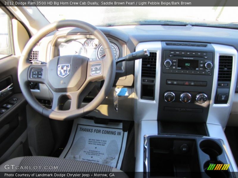 Dashboard of 2012 Ram 3500 HD Big Horn Crew Cab Dually