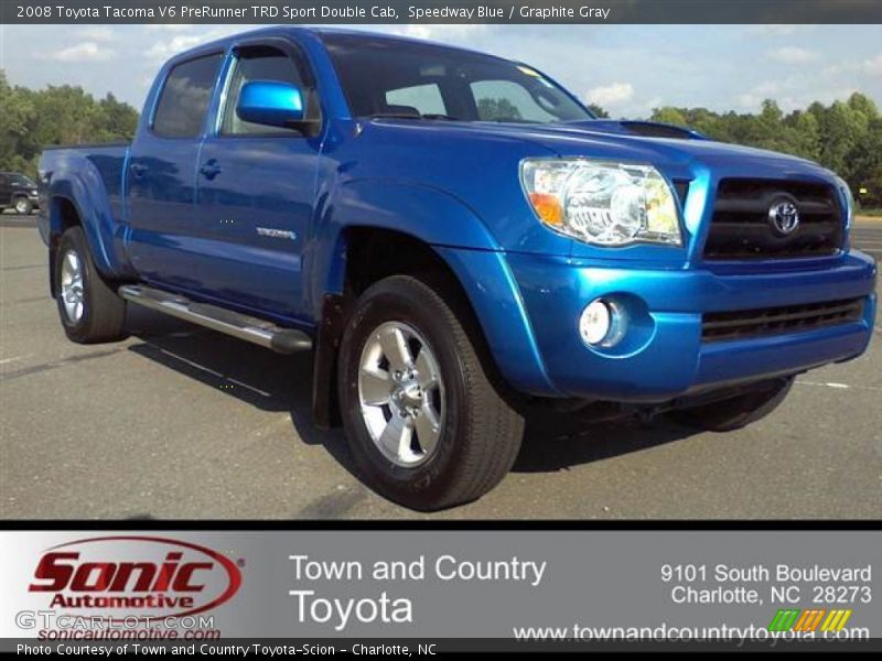 Speedway Blue / Graphite Gray 2008 Toyota Tacoma V6 PreRunner TRD Sport Double Cab