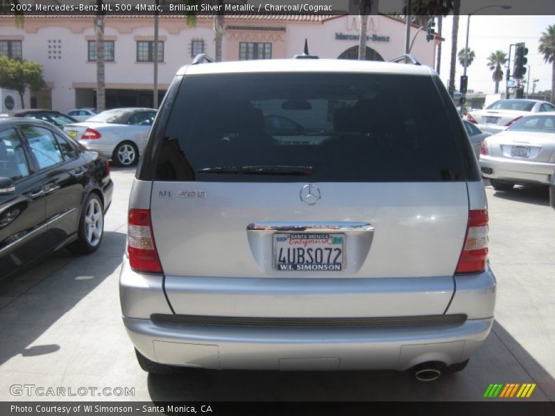 Brilliant Silver Metallic / Charcoal/Cognac 2002 Mercedes-Benz ML 500 4Matic