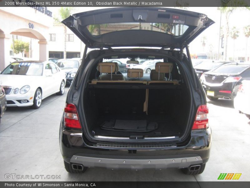 Obsidian Black Metallic / Macadamia 2008 Mercedes-Benz ML 350 4Matic Edition 10