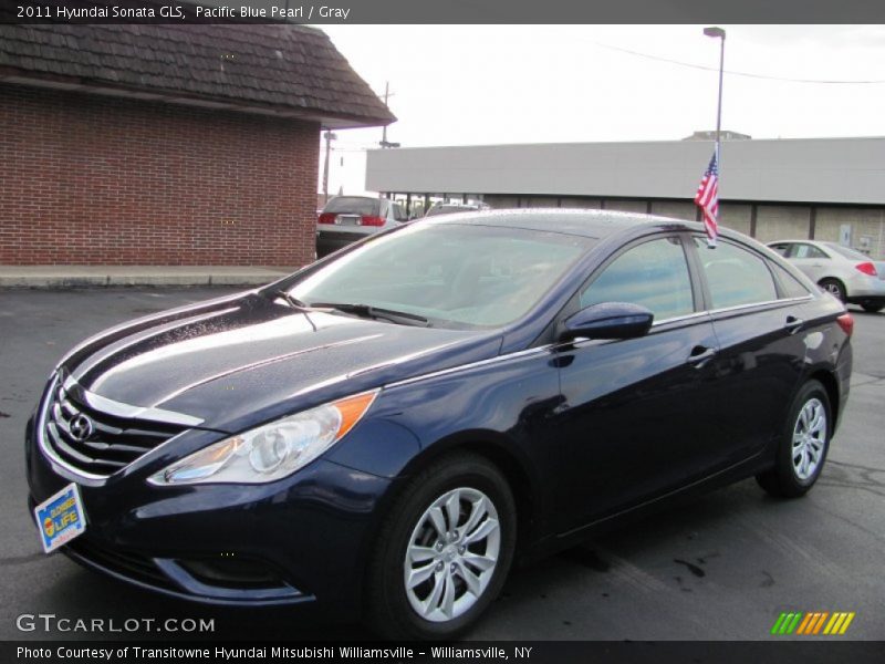 Pacific Blue Pearl / Gray 2011 Hyundai Sonata GLS