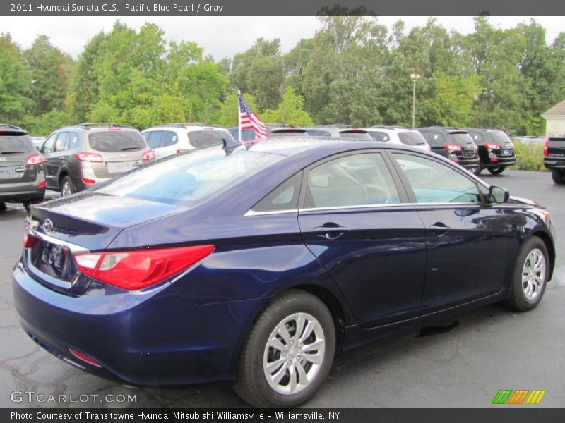Pacific Blue Pearl / Gray 2011 Hyundai Sonata GLS