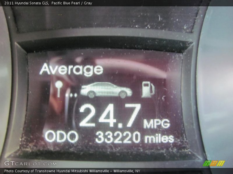 Pacific Blue Pearl / Gray 2011 Hyundai Sonata GLS