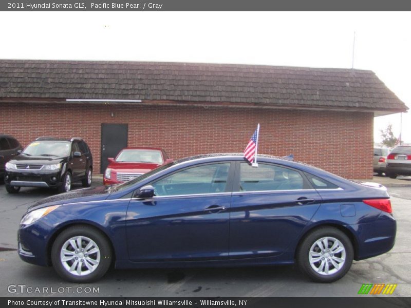 Pacific Blue Pearl / Gray 2011 Hyundai Sonata GLS