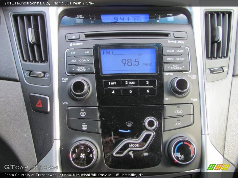 Pacific Blue Pearl / Gray 2011 Hyundai Sonata GLS