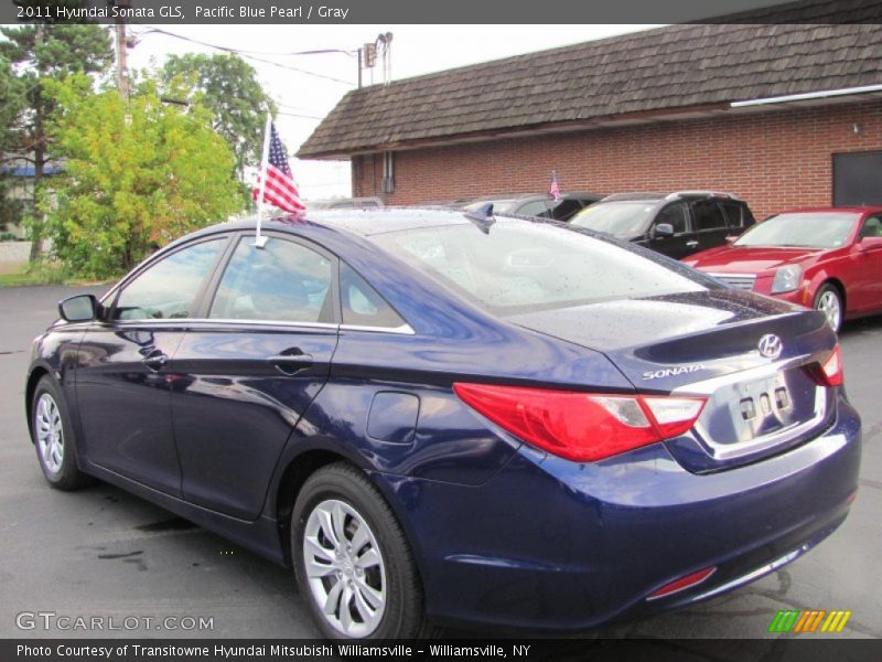 Pacific Blue Pearl / Gray 2011 Hyundai Sonata GLS