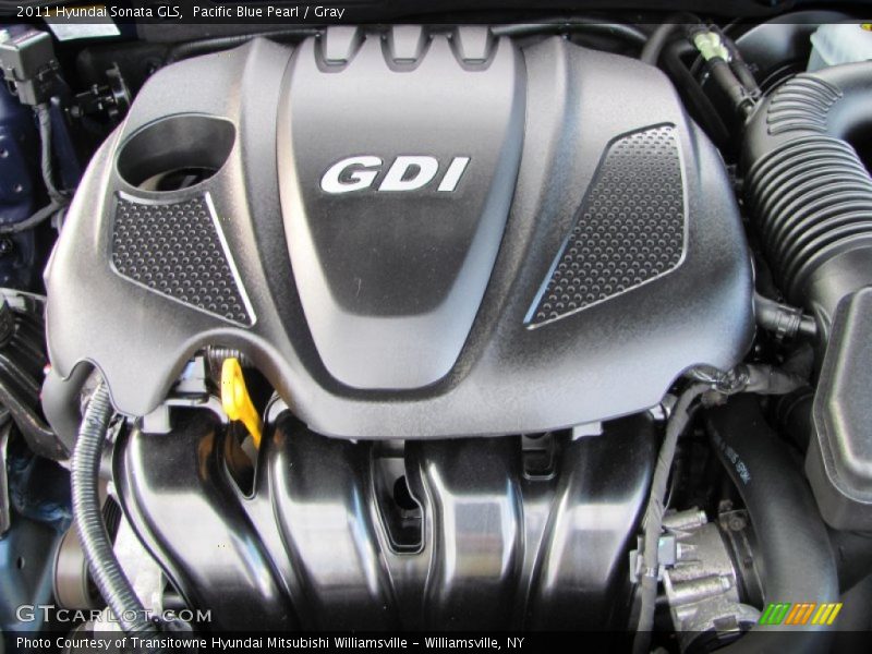 Pacific Blue Pearl / Gray 2011 Hyundai Sonata GLS