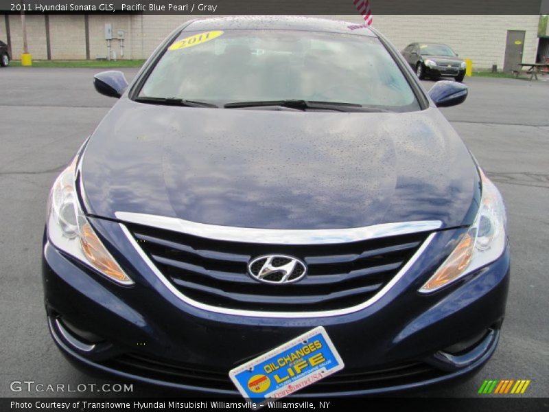 Pacific Blue Pearl / Gray 2011 Hyundai Sonata GLS