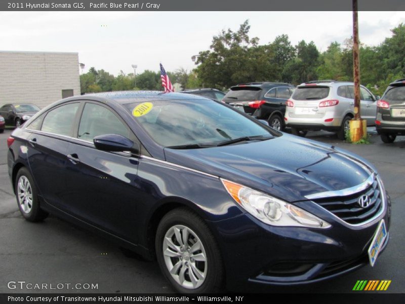 Pacific Blue Pearl / Gray 2011 Hyundai Sonata GLS