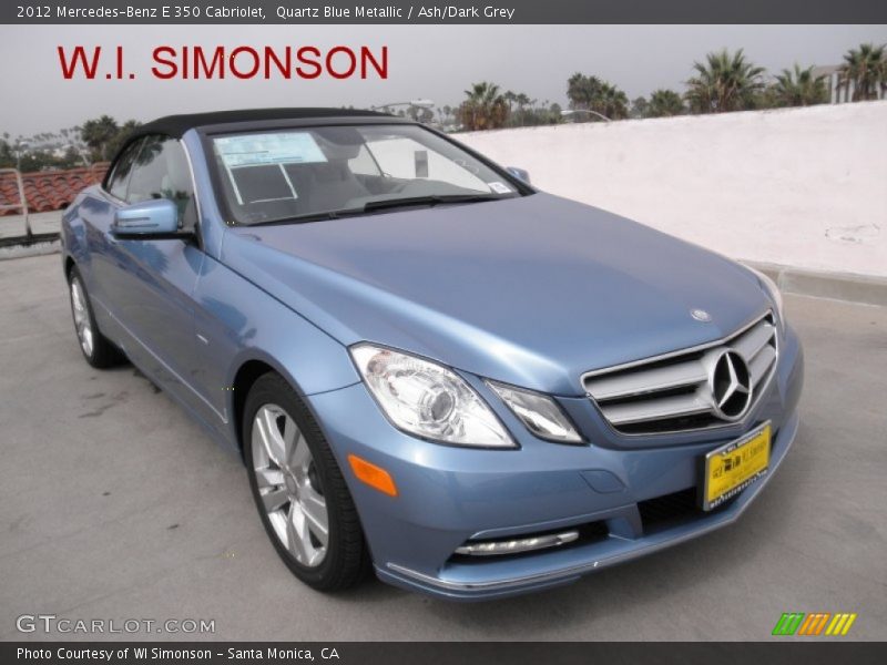 Quartz Blue Metallic / Ash/Dark Grey 2012 Mercedes-Benz E 350 Cabriolet