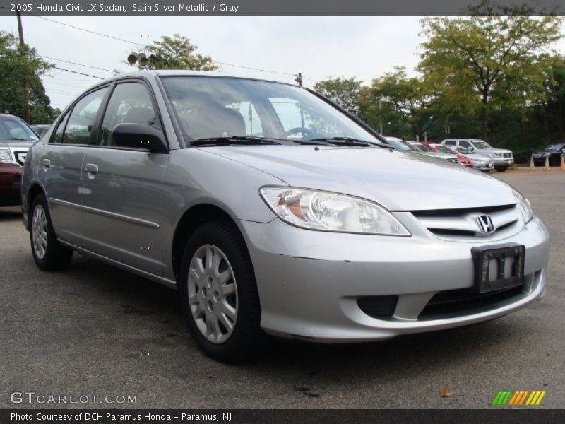 Satin Silver Metallic / Gray 2005 Honda Civic LX Sedan