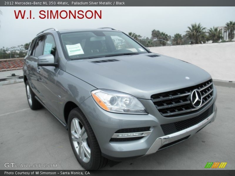 Palladium Silver Metallic / Black 2012 Mercedes-Benz ML 350 4Matic