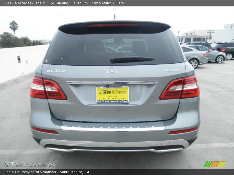 Palladium Silver Metallic / Black 2012 Mercedes-Benz ML 350 4Matic