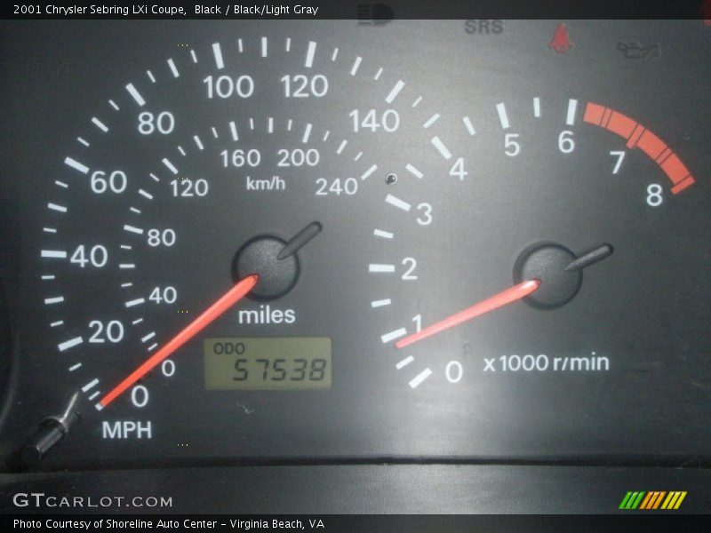 Black / Black/Light Gray 2001 Chrysler Sebring LXi Coupe