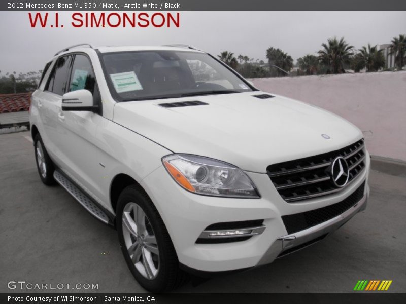 Arctic White / Black 2012 Mercedes-Benz ML 350 4Matic