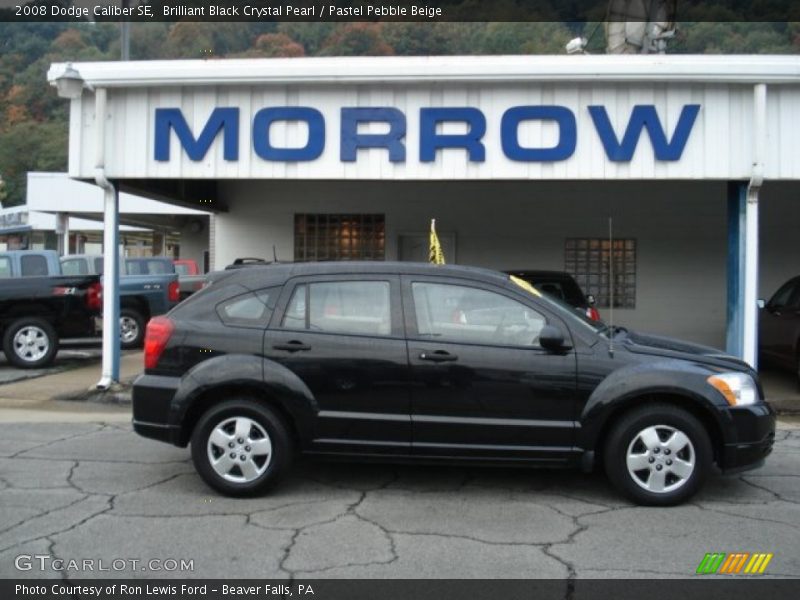 Brilliant Black Crystal Pearl / Pastel Pebble Beige 2008 Dodge Caliber SE