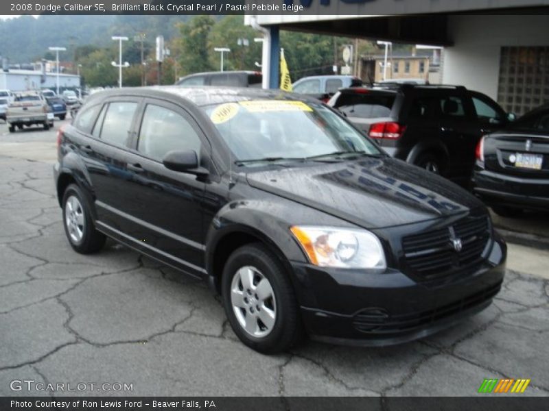Brilliant Black Crystal Pearl / Pastel Pebble Beige 2008 Dodge Caliber SE