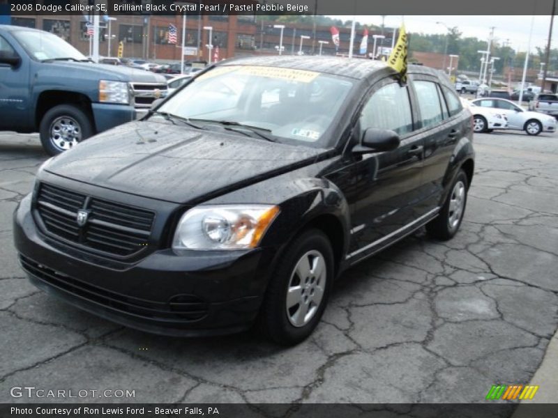 Brilliant Black Crystal Pearl / Pastel Pebble Beige 2008 Dodge Caliber SE