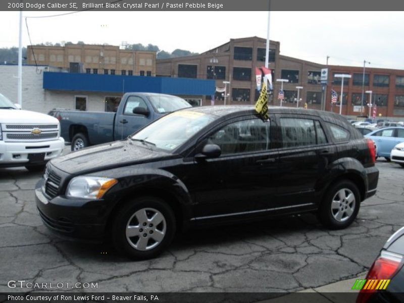 Brilliant Black Crystal Pearl / Pastel Pebble Beige 2008 Dodge Caliber SE