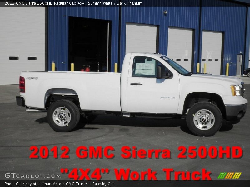 Summit White / Dark Titanium 2012 GMC Sierra 2500HD Regular Cab 4x4