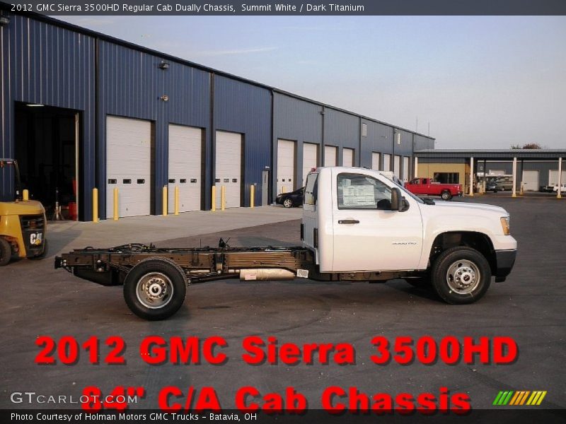 Summit White / Dark Titanium 2012 GMC Sierra 3500HD Regular Cab Dually Chassis