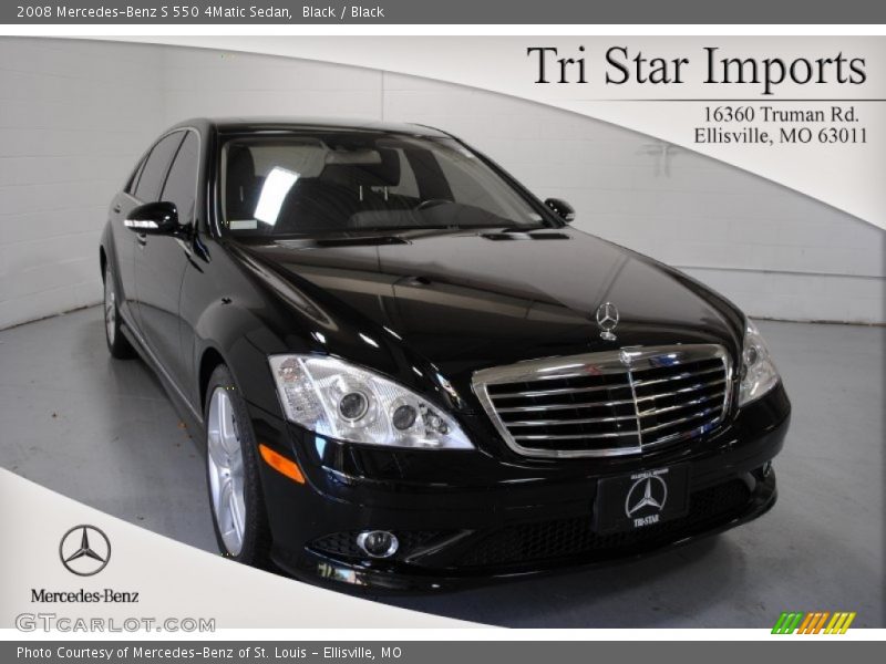 Black / Black 2008 Mercedes-Benz S 550 4Matic Sedan