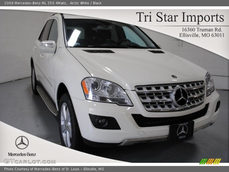 Arctic White / Black 2009 Mercedes-Benz ML 350 4Matic