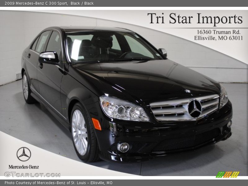 Black / Black 2009 Mercedes-Benz C 300 Sport