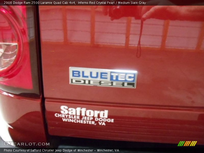 Inferno Red Crystal Pearl / Medium Slate Gray 2008 Dodge Ram 2500 Laramie Quad Cab 4x4