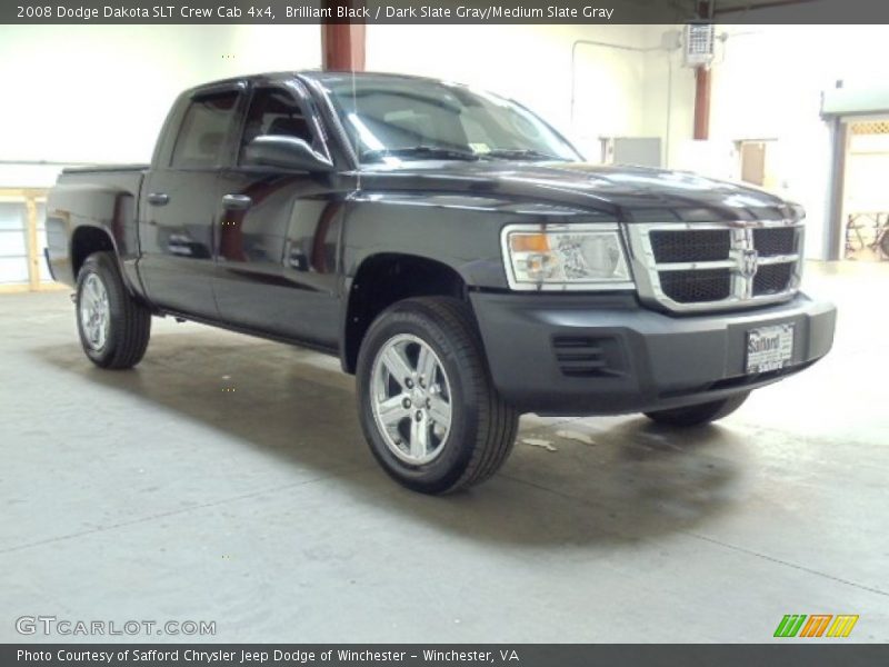 Brilliant Black / Dark Slate Gray/Medium Slate Gray 2008 Dodge Dakota SLT Crew Cab 4x4