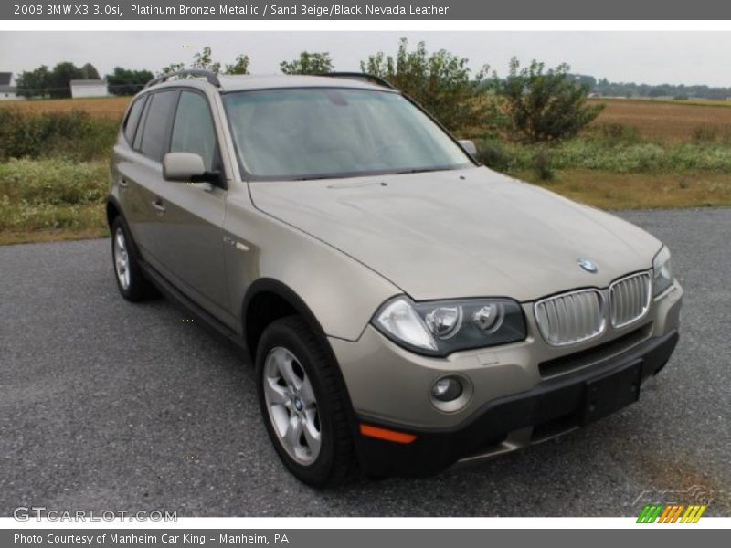 Platinum Bronze Metallic / Sand Beige/Black Nevada Leather 2008 BMW X3 3.0si